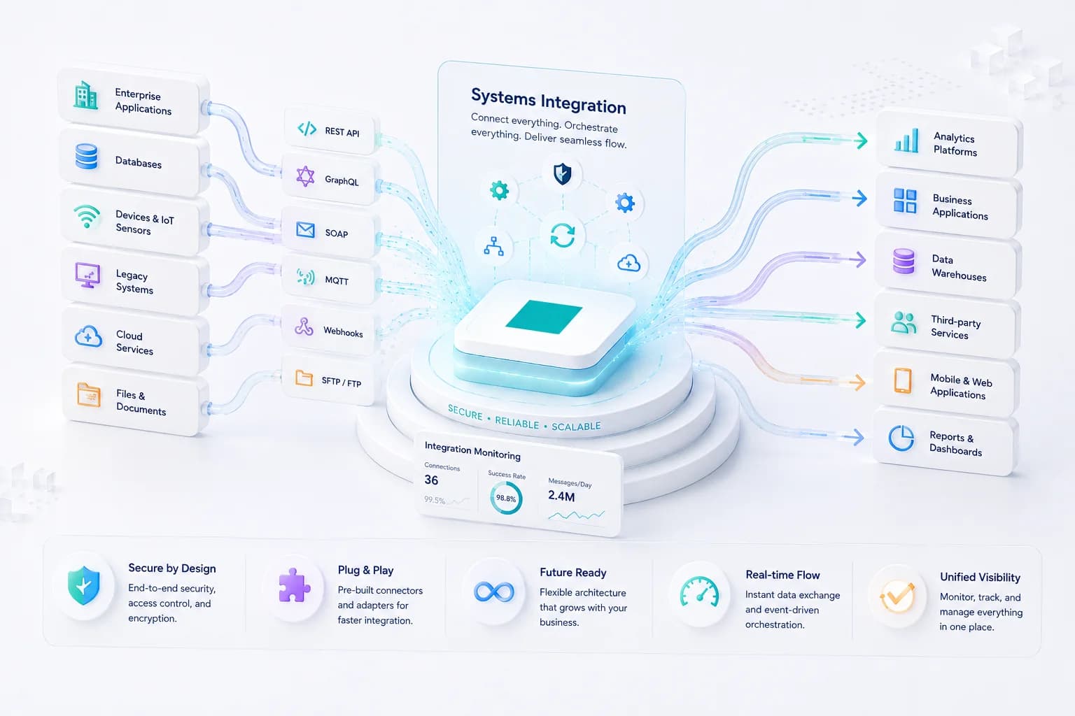 Connected business systems, data services and integration pathways